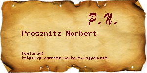 Prosznitz Norbert névjegykártya