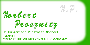 norbert prosznitz business card